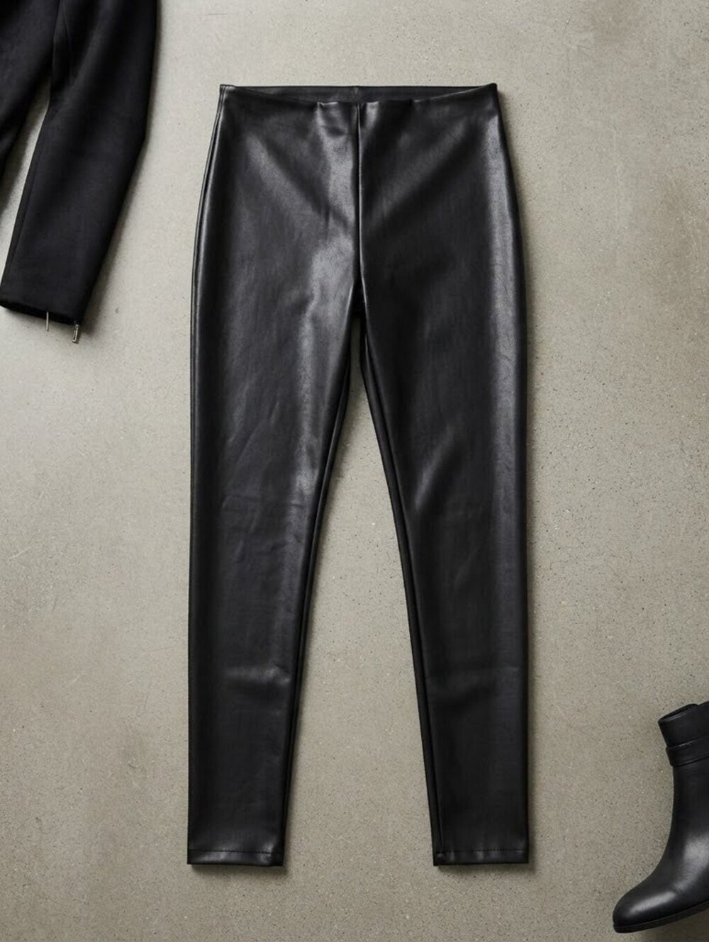 NWT Joie Faux Leather Leggings L Black Contemporary Night Luxe Edgy Chic $198